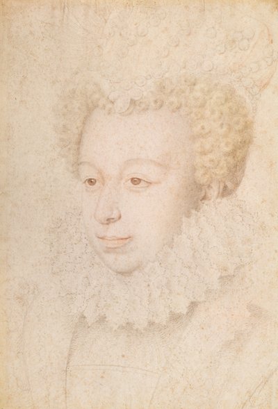 Portret van een vrouw door Daniel Dumonstier or Dumoustier